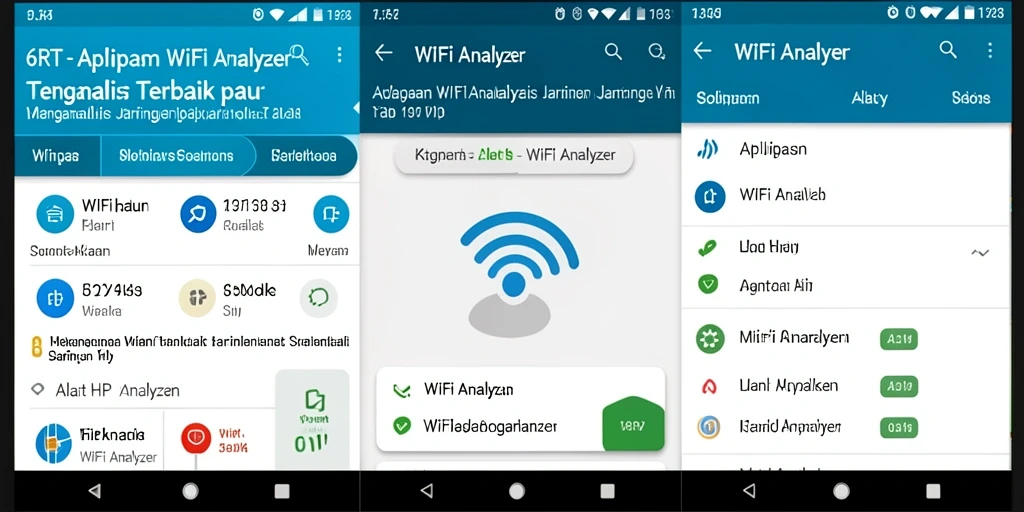 Tampilan antarmuka 6RT yang sederhana dan informatif untuk WiFi Analyzer.