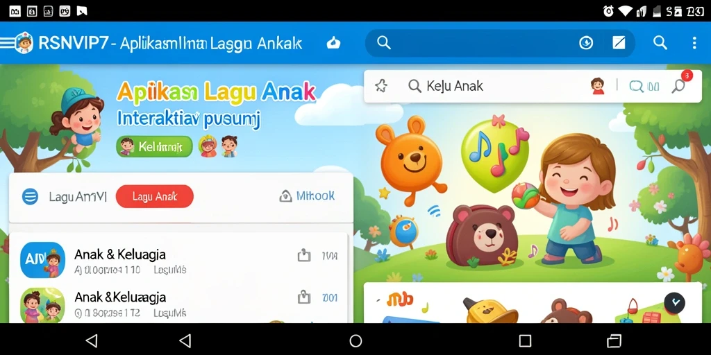 Antarmuka ceria dan interaktif aplikasi RSNVIP7 untuk lagu anak.