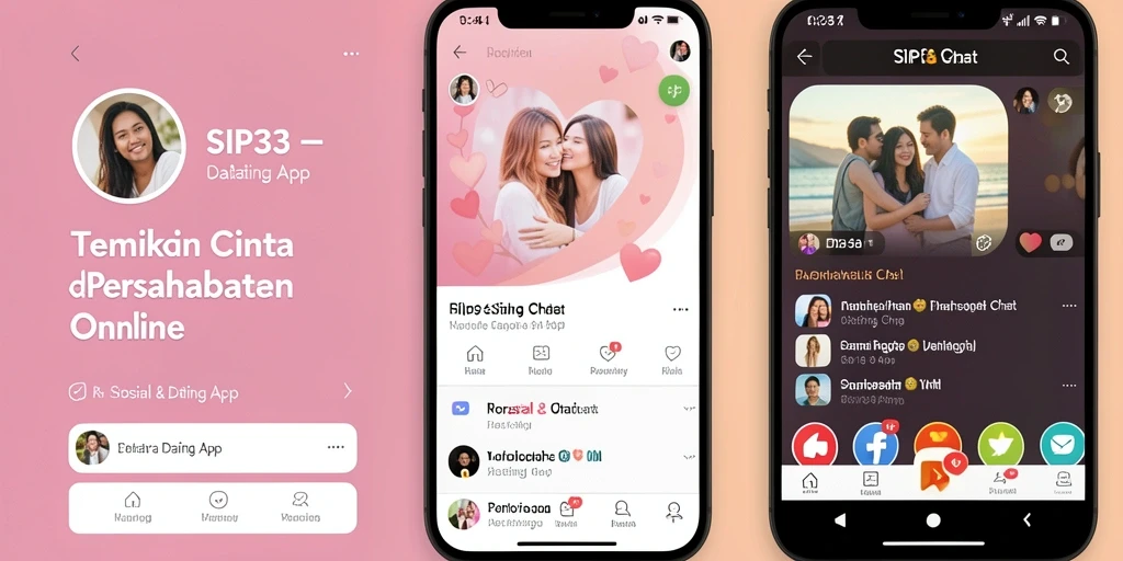 Antarmuka SIP33 yang sederhana dan menarik untuk aplikasi Dating App.