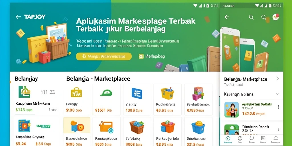 Antarmuka pengguna TAPJOY yang menarik dan fungsional untuk belanja online.