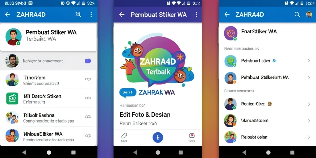 Tampilan antarmuka ZAHRA4D untuk membuat stiker WA yang menarik.